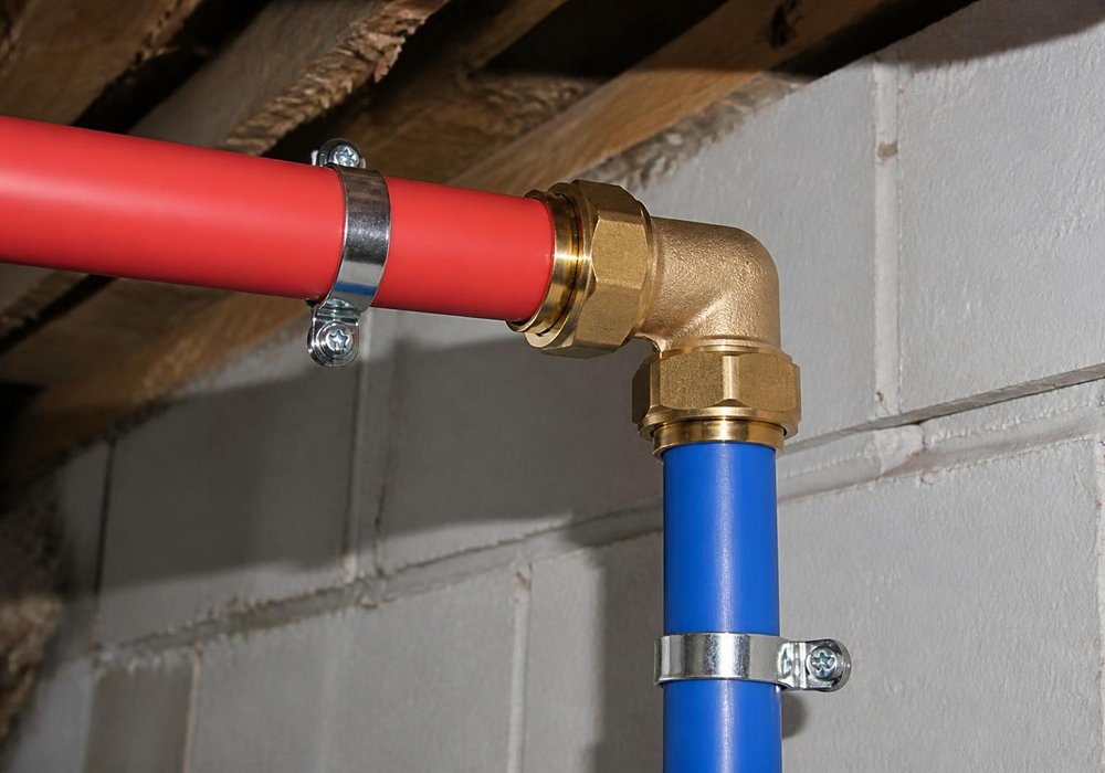 Old galvanized pipe versus new PEX repipe, after